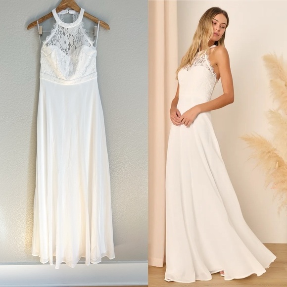 NWOT Dance All Evening White Lace Maxi Dress - Picture 1 of 7